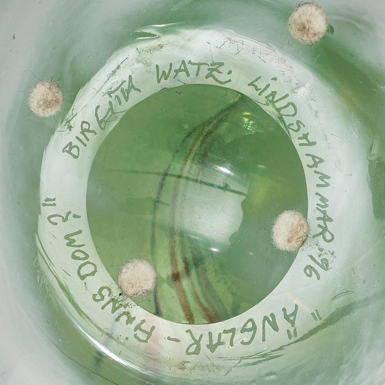 Birgitta Watz, skål, glas, Lindshammar, 1996.