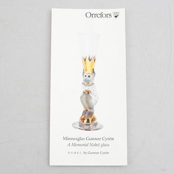 Gunnar Cyrén, a shot-glass, special edition in memory of Gunnar Cyrén, Orrefors, 2014.