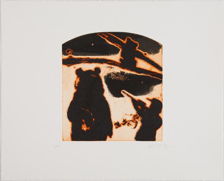 Ernst Billgren, "The end of all animals", portfolio bestående av 12 etsningar, signerad och numrerad 3/40.