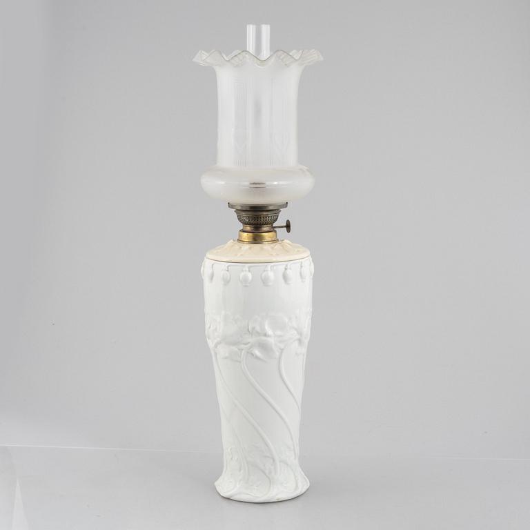 An Art Nouveau kerosene lamp, Gustafsberg, 1916.