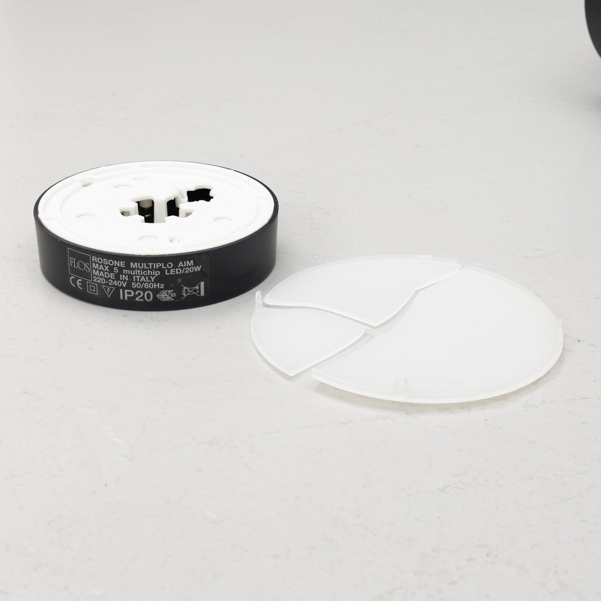 Erwan & Ronan Bouroullec, three 'Aim Small' ceiling lamps, Flos, Italy.