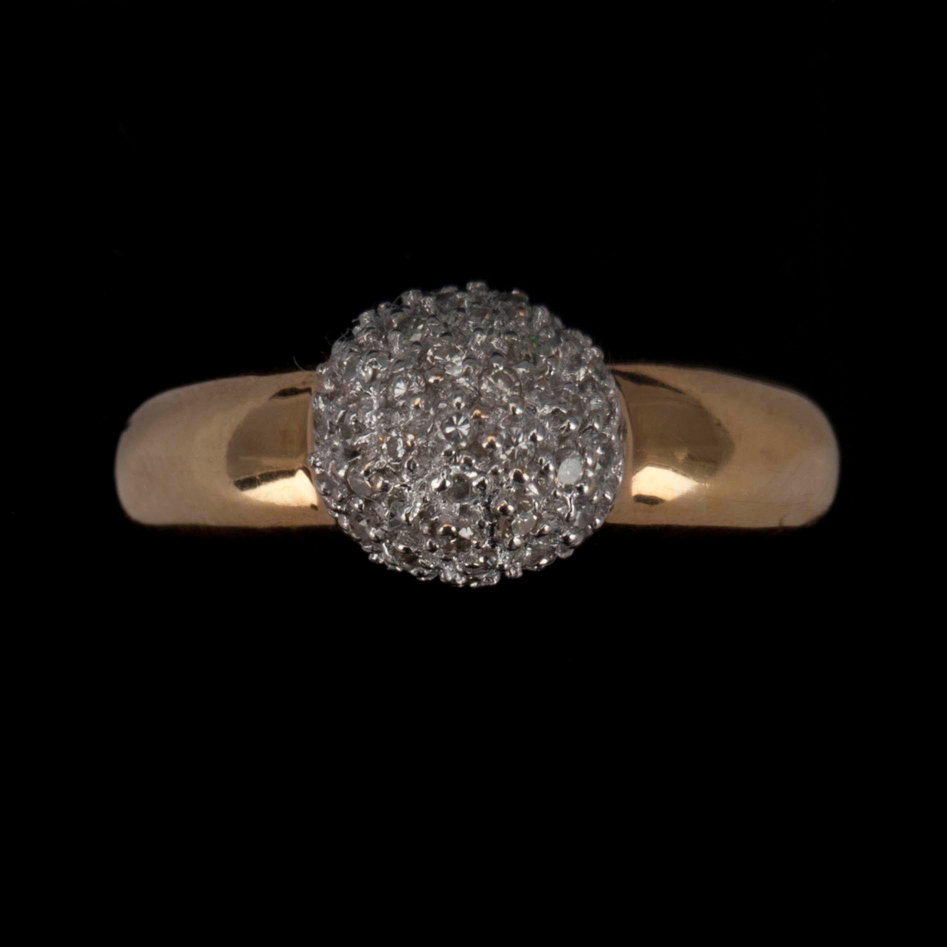 RING, guld 14K, små diamanter. Finska stämplar 1999. Vikt 3,7 g.