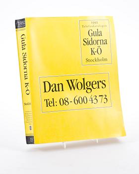 Dan Wolgers · DAN WOLGERS, telefonkatalog, 1992.