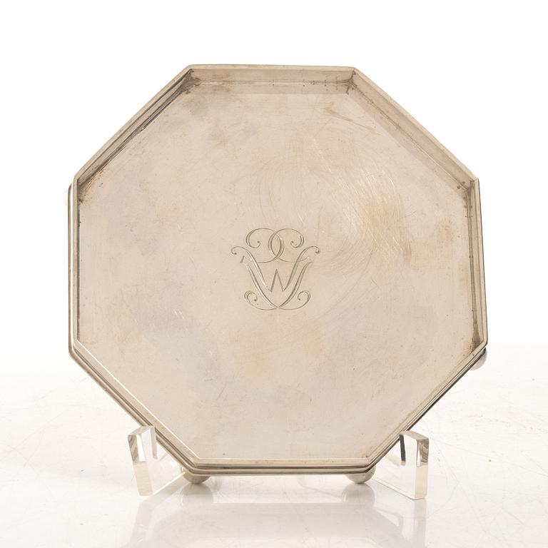 Coaster, silver, Borgila, Stockholm, 1947.