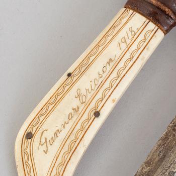 A Sami knife signed Gunnar Ericson and dated 1916.