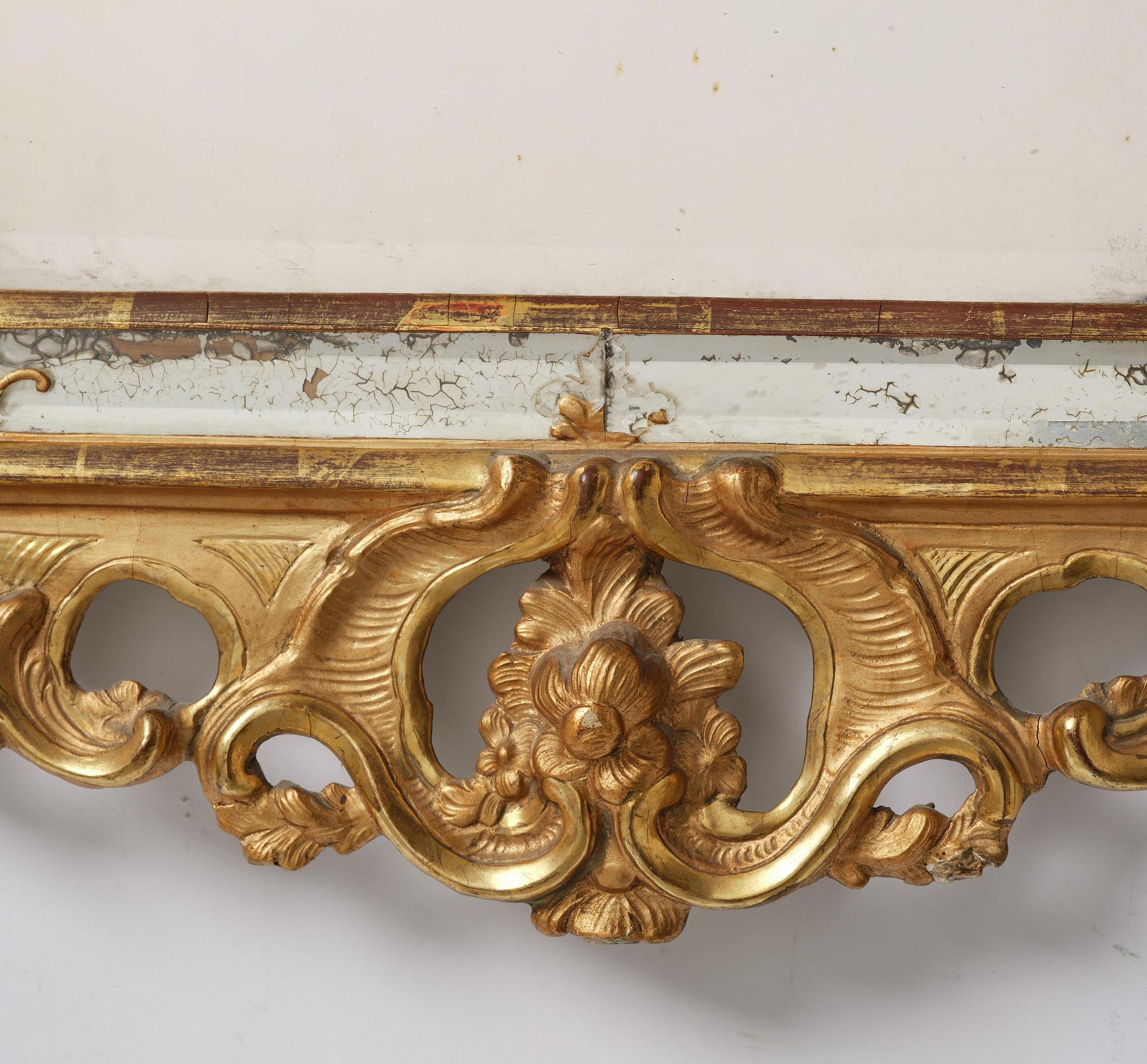 A rococo giltwood mirror, Stockholm, later part 18th century.