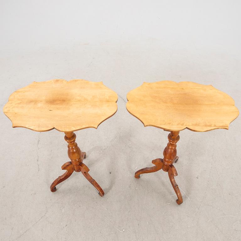 A pair of Swedish drop leafe tables 19th century.