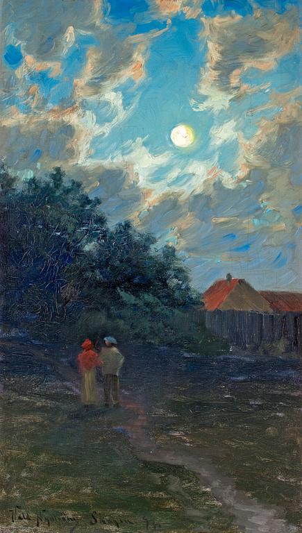 Valdemar Nyström, Moonlit walk on Skagen.