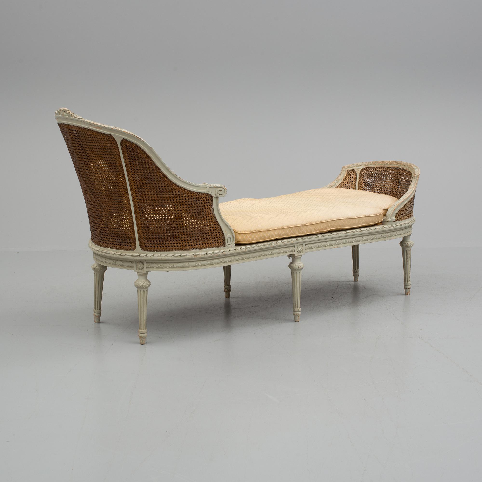 Chaise longue,  Louis XVI style, late 19 th century.