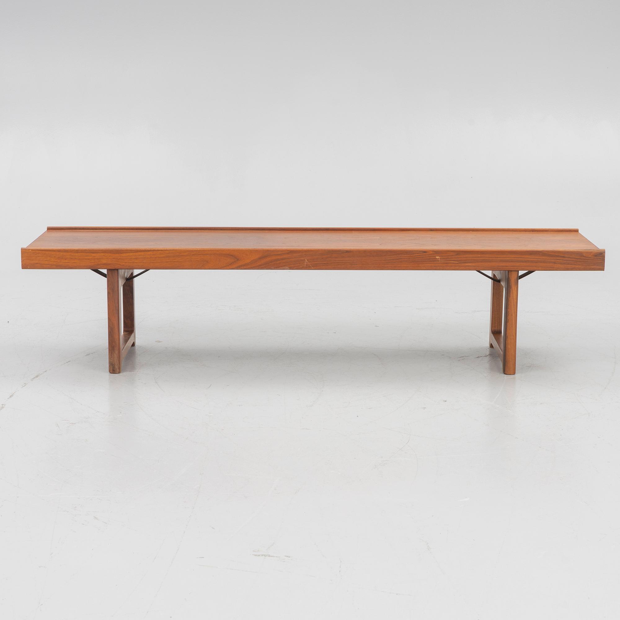 Torbjørn Afdal, 'Krobo' bench with plant stand, Bruksbo, Mellemstrand, Norway, second half of the 20th century.