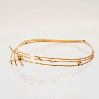 Halsband/Collier 18K guld med runda briljantslipade diamanter, L. Omélius Malmö 1960-tal.