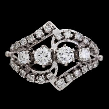 207. RING, brilliant cut diamonds, tot. app. 1.20 cts.