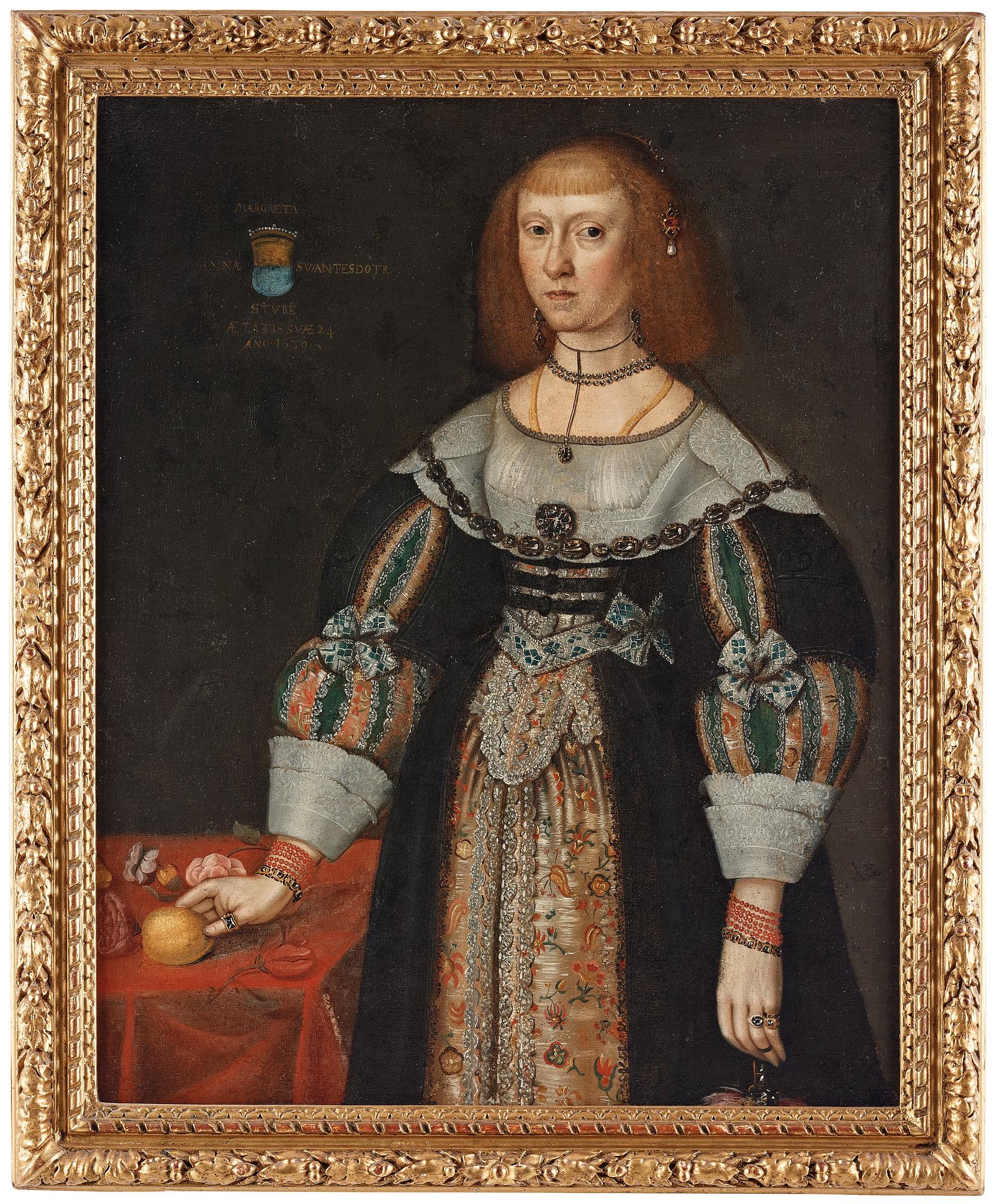 Jacob Heinrich Elbfas Tillskriven, "Anna Margareta Sture" (1615-1646) gift Oxenstierna af Södermöre.