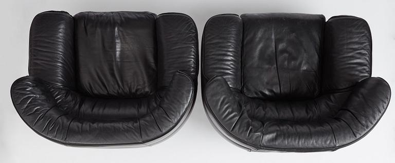 Gianfranco Frattini, a pair of "Bull Chair" easy chairs, Cassina, Italy post 1987.