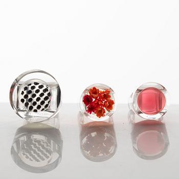 Siv Lagerström, three acrylic rings, 1970s.