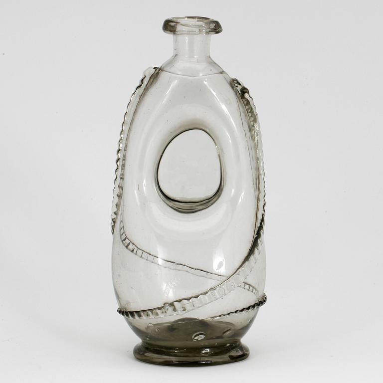 KLUCKAFLASKA, glas, 1700/1800-tal.