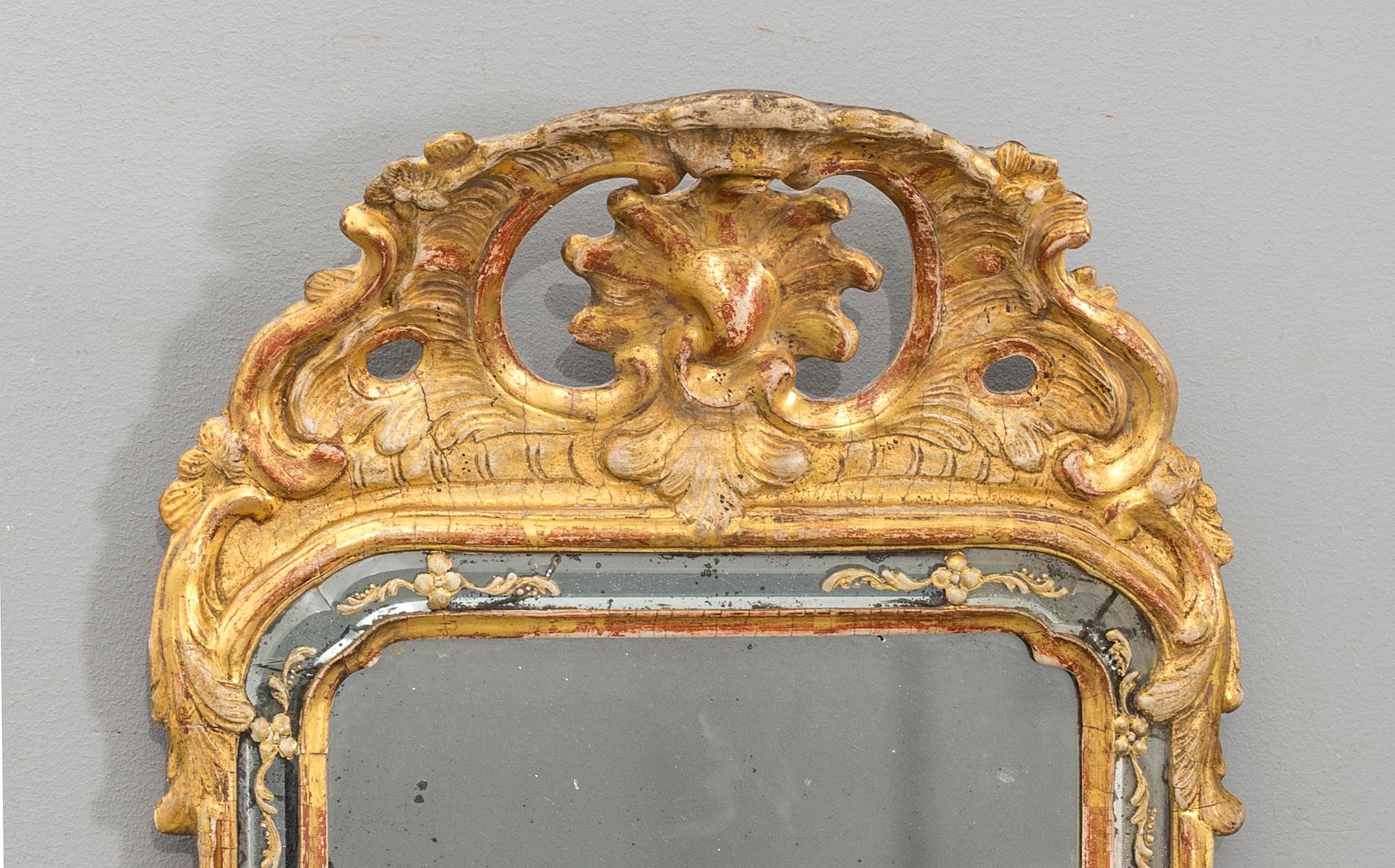 A Swedish Rococo mirror mid 1700's.