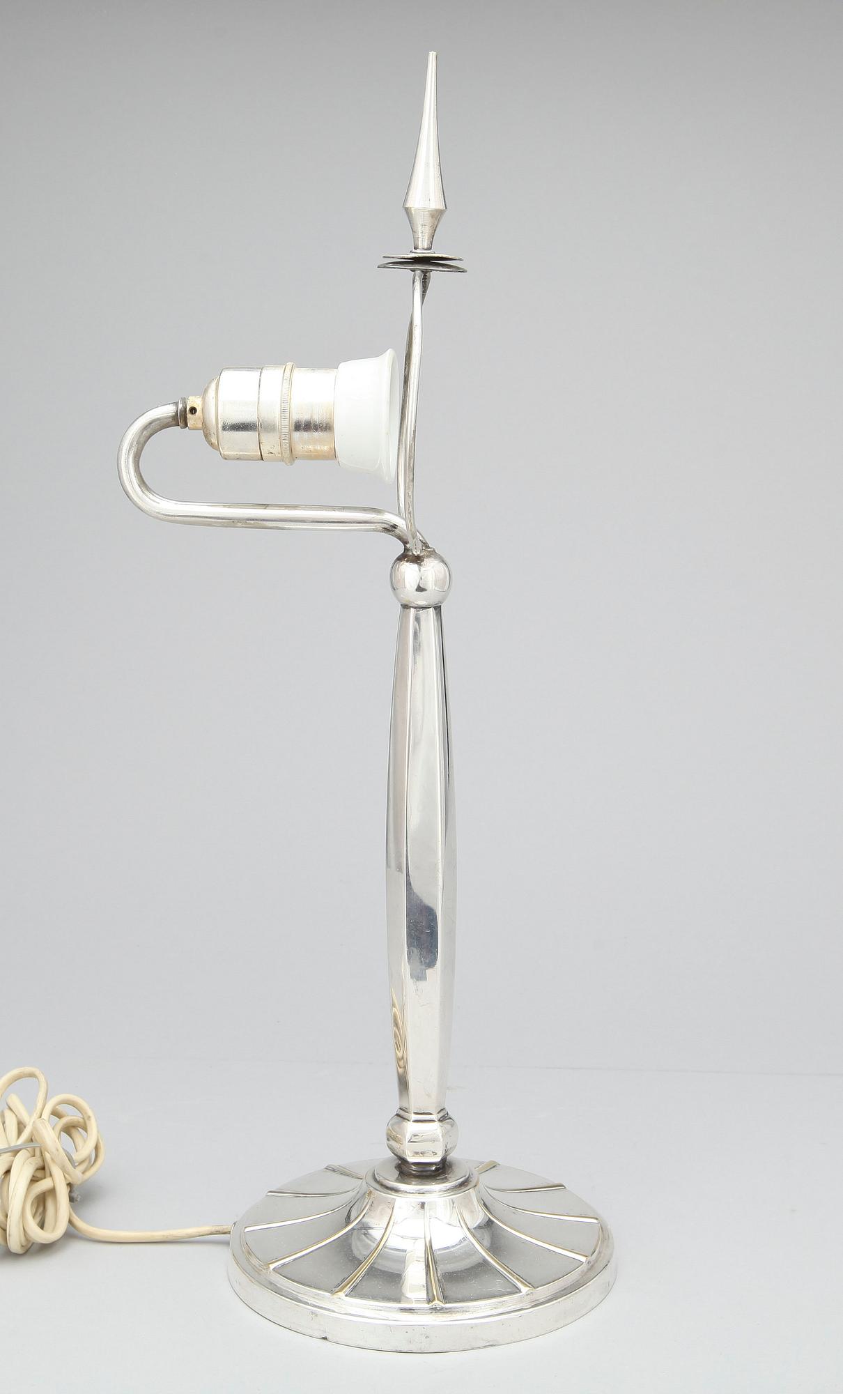 BORDSLAMPA, försilvrad mässing, art deco, 1920/30-tal.