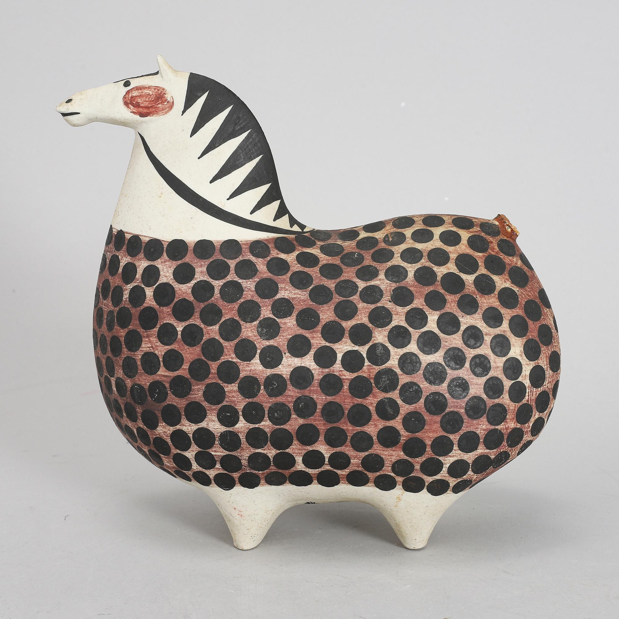 STIG LINDBERG, skulptur, stengods, "Springare", Gustavsberg Studio.