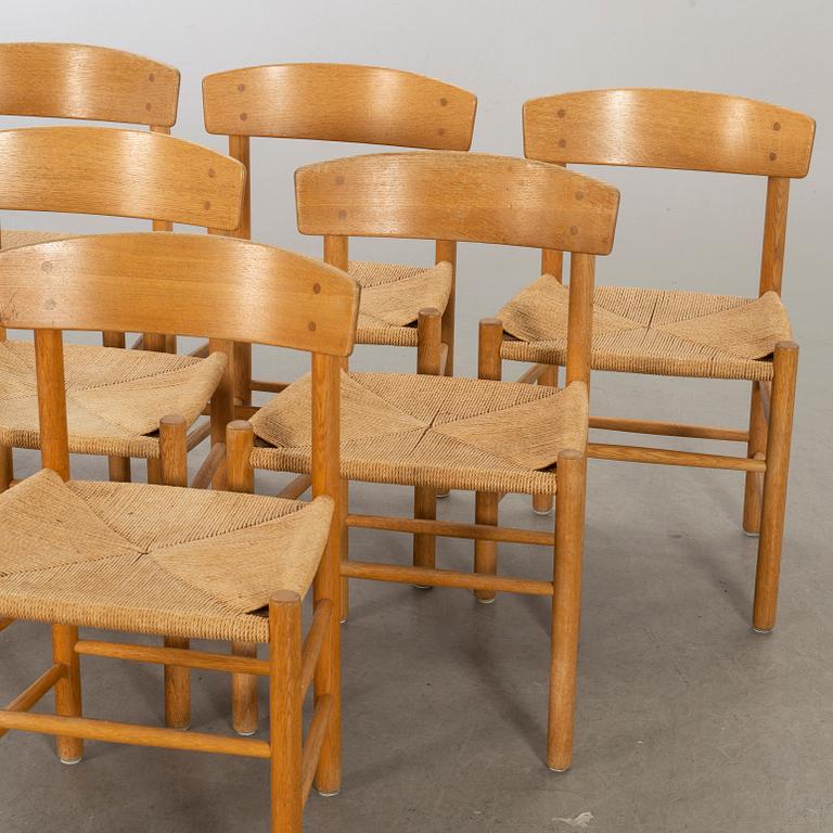 Six BØRGE MOGENSEN "J39" chairs, Denmark.