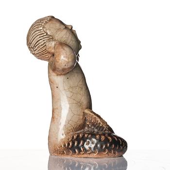 Michael Schilkin, a stoneware sculpture af a yawning naiad, Arabia, Finland, 1930s-40s.