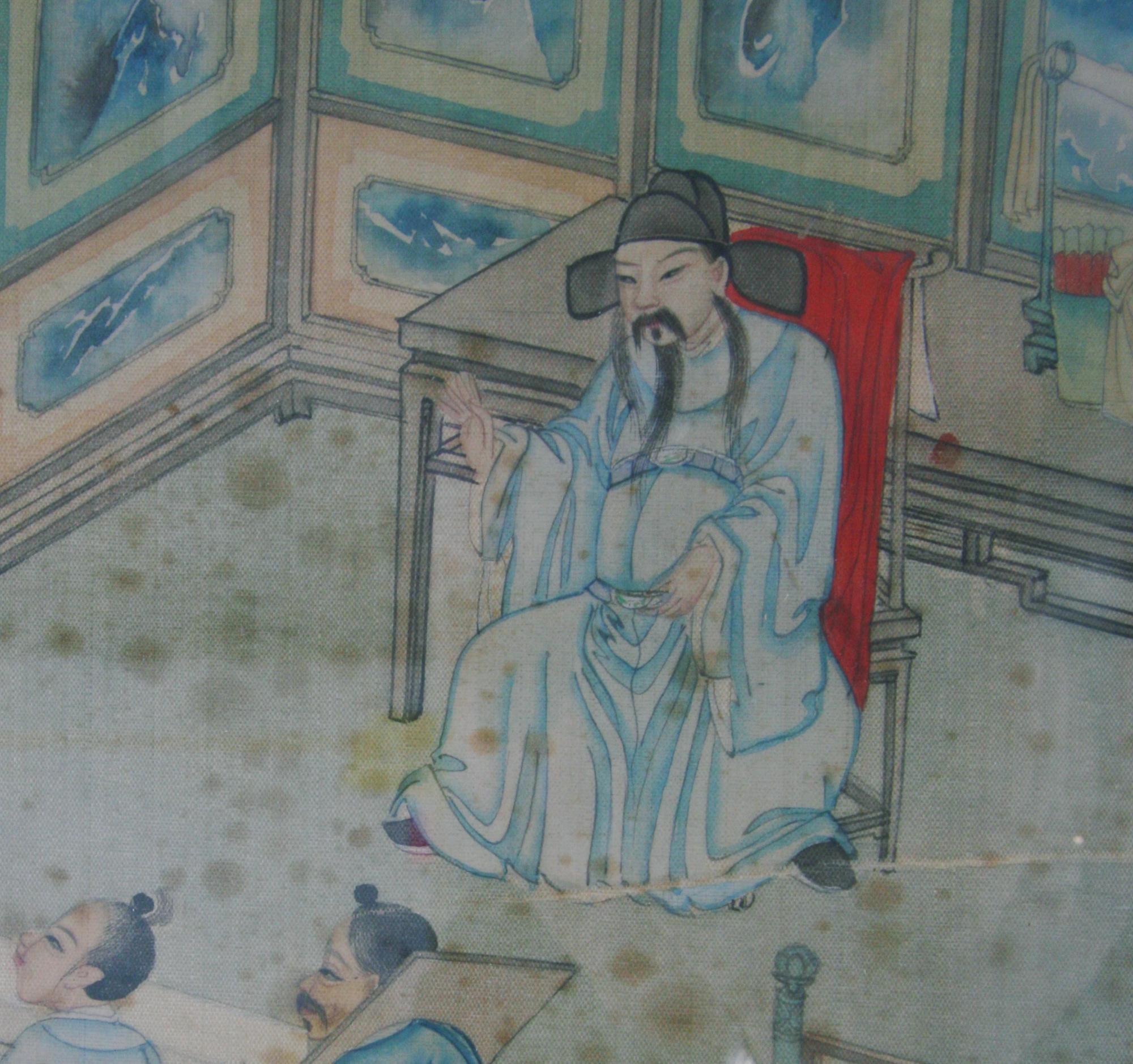 SIDENMÅLNING, Kina 1800-tal.
Proveniens: Estrid Ericson.