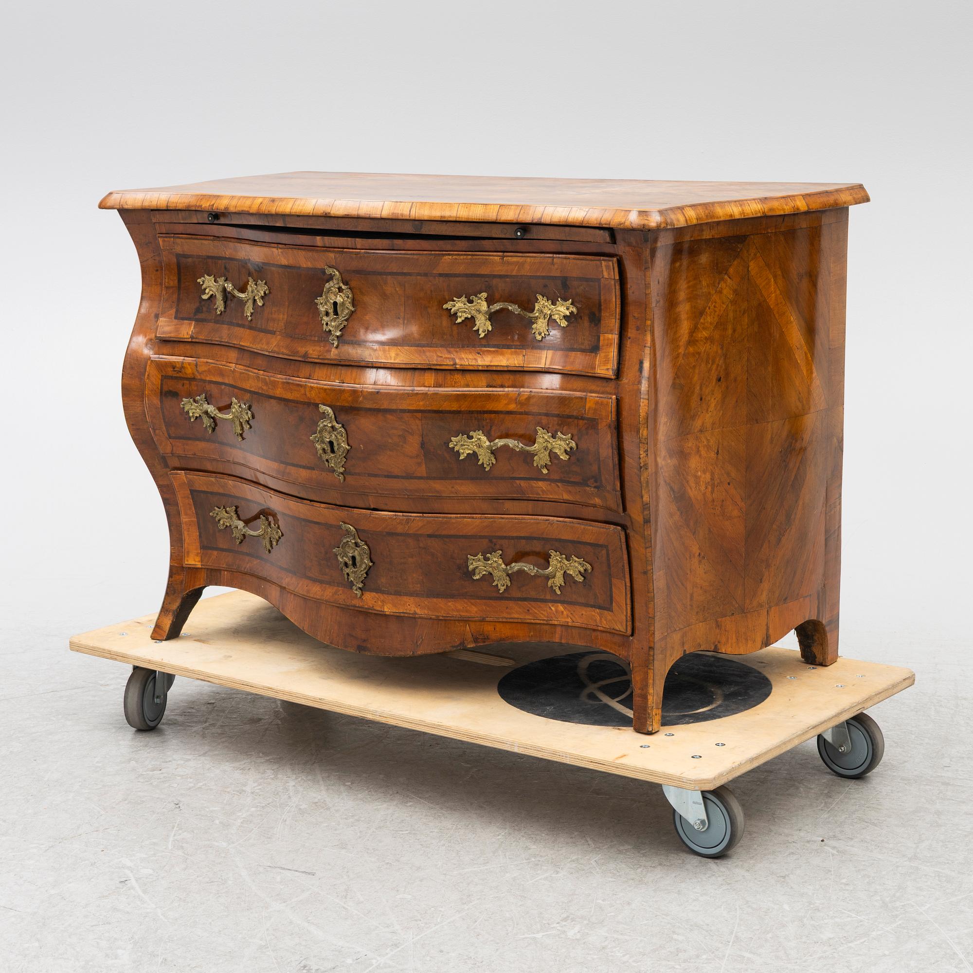 A Rococo chest of drawers, 18th century.