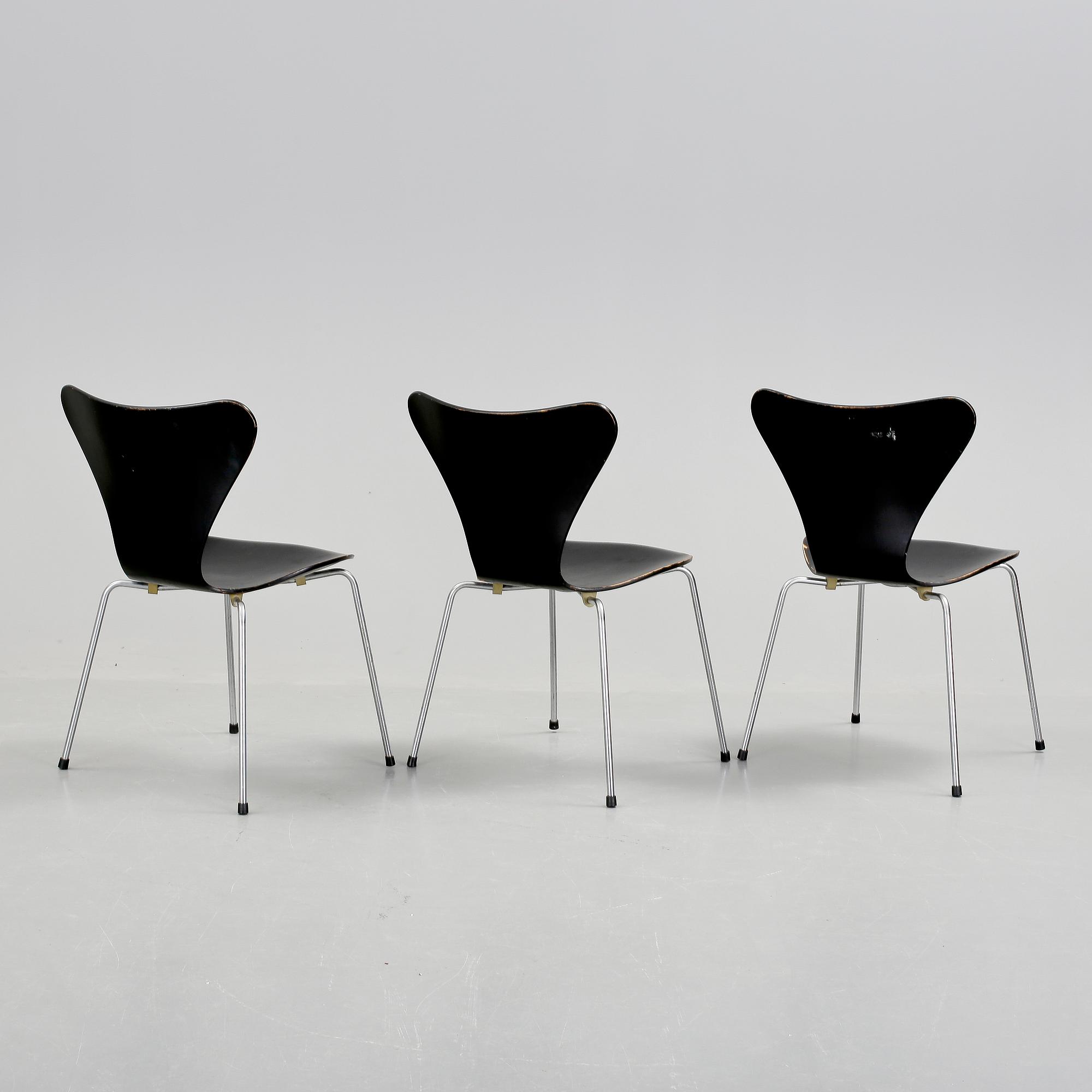 STOLAR, 3 st, "Sjuan", Arne Jacobsen, Fritz Hansen.