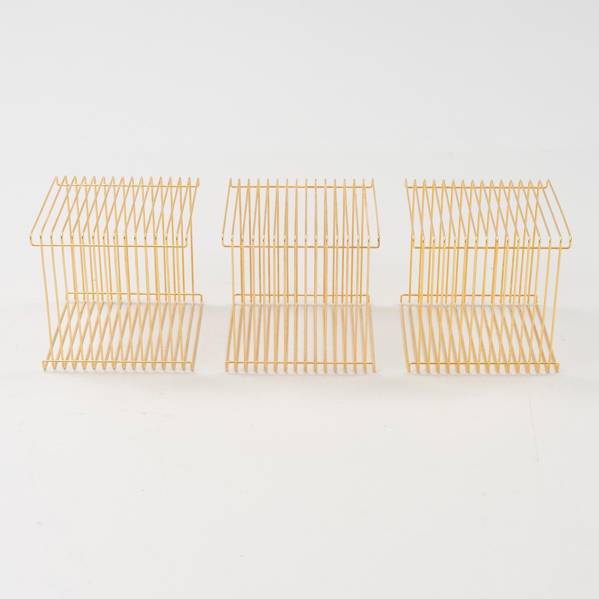 Verner Panton, a set of three 'Wire' shelves, Montana.
