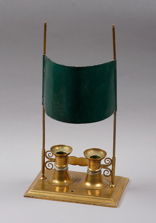 LÄSLJUSSTAKE, mässing, plåt, empire, 1800-talets första hälft.