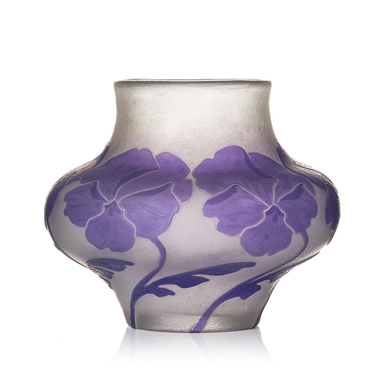 Karl Lindeberg, an Art Nouveau cameo glass vase, Kosta, Sweden, model 167.
