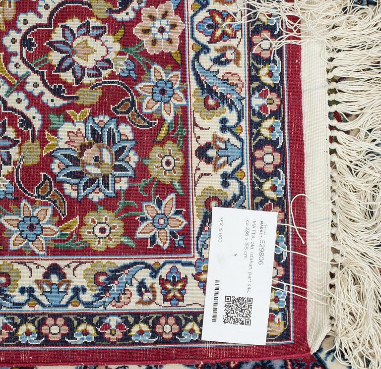 MATTA, old, Isfahan, part silk, ca 236 x 155 cm.