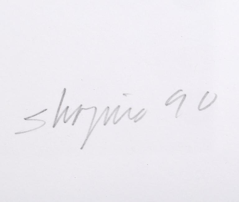 JOEL SHAPIRO, färgseriegrafi, signerad, numrerad 16/36 och daterad -90. ATT ANDREAS.