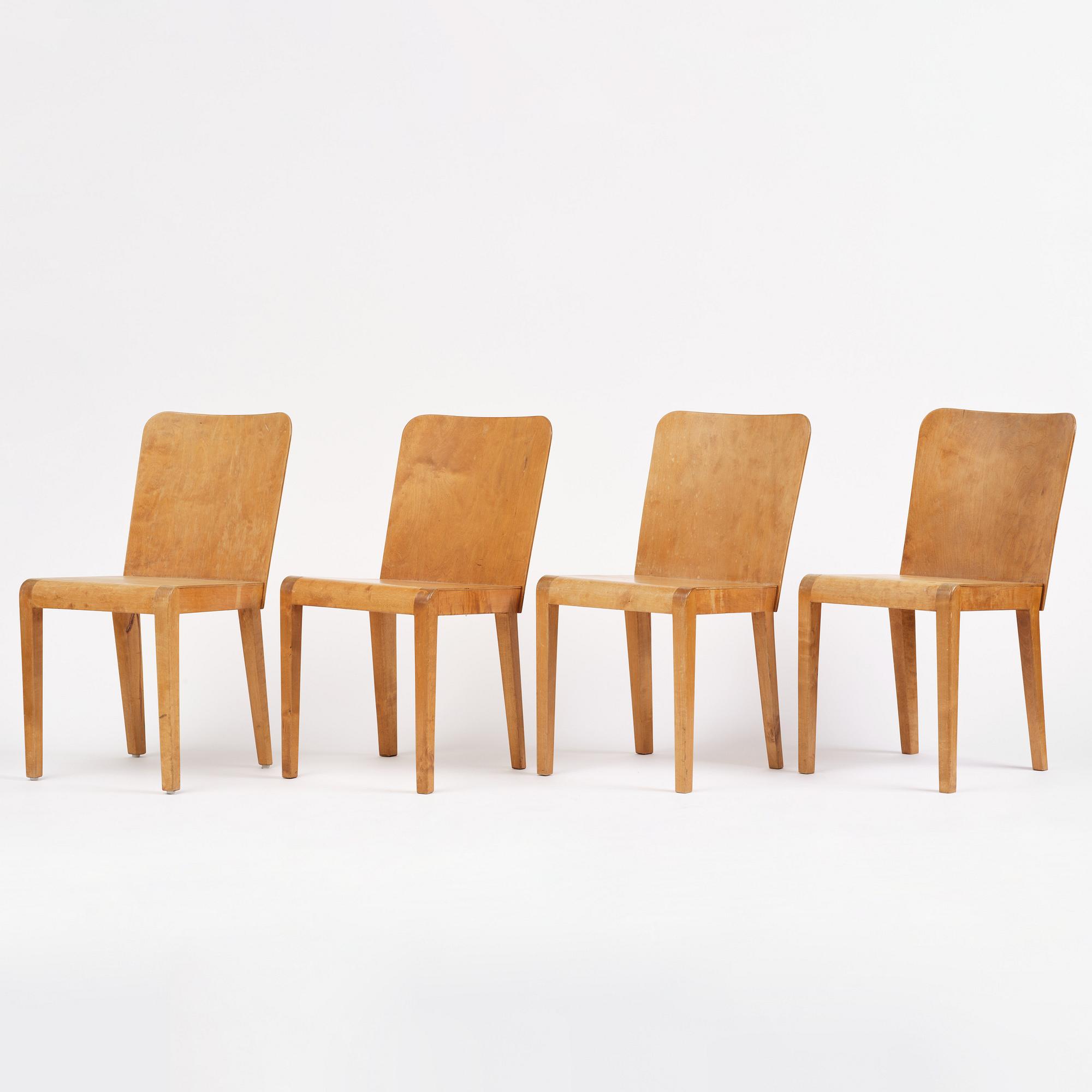 Swedish Modern, a set of four chairs, 1930s.