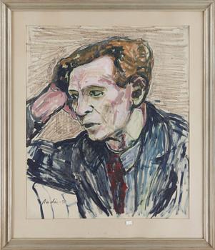 ALBIN AMELIN, blandteknik, signerad och daterad -35.