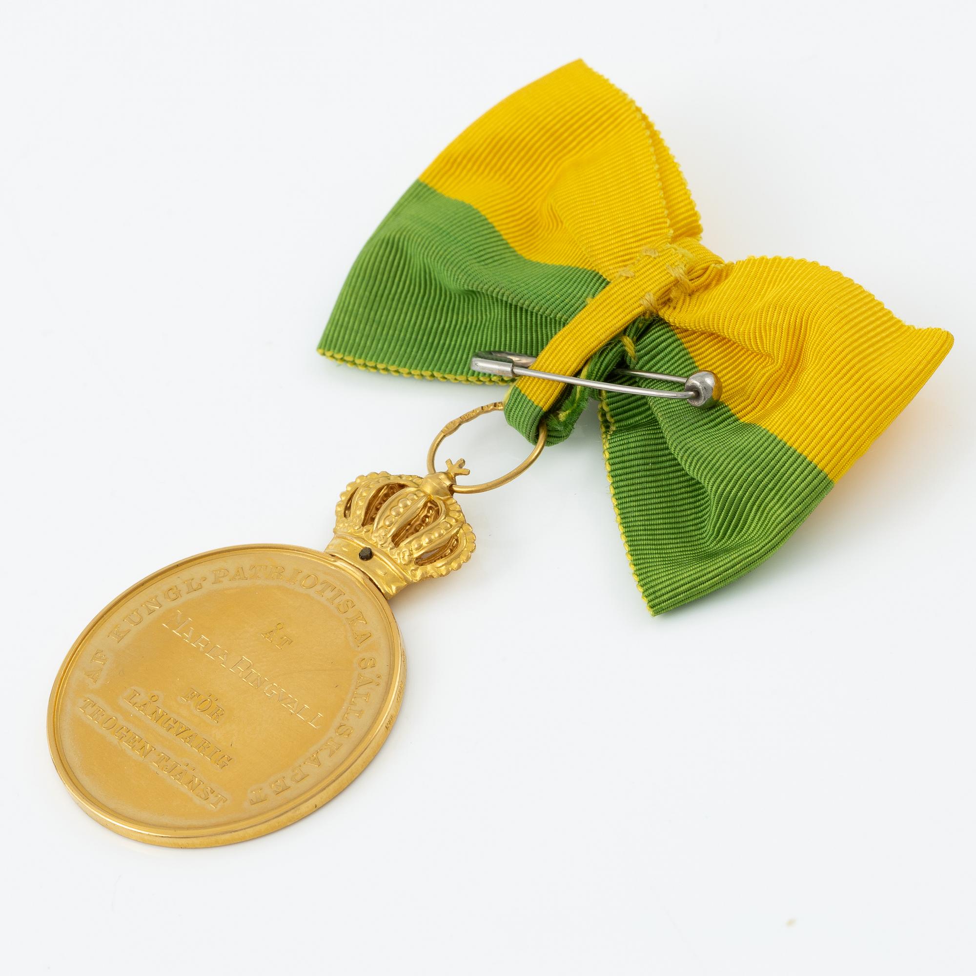 Swedish gold medal, Royal Patriotic Society, 1961.