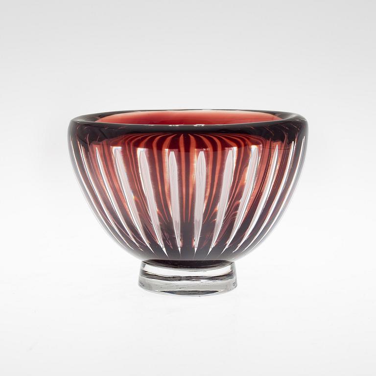 EDVIN ÖHRSTRÖM, skål av glas, Orrefors 1956, Ariel. Tidigare i Birgitta Crafoord Collection.
