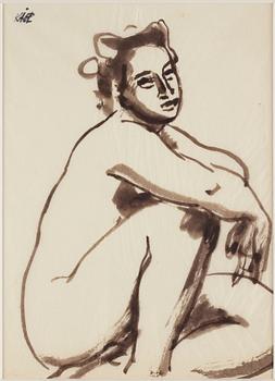 Wilhelm Kåge, two nude studies, ink.