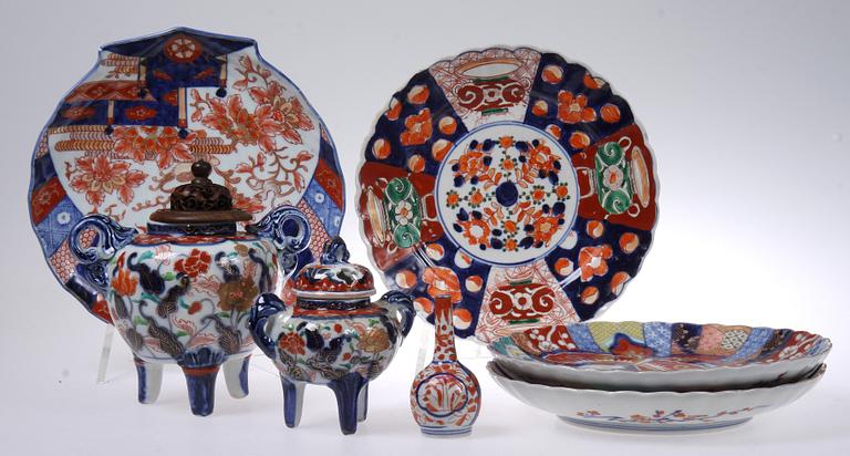 PARTI PORSLIN, 7 delar, Japan, 1800/1900-tal.