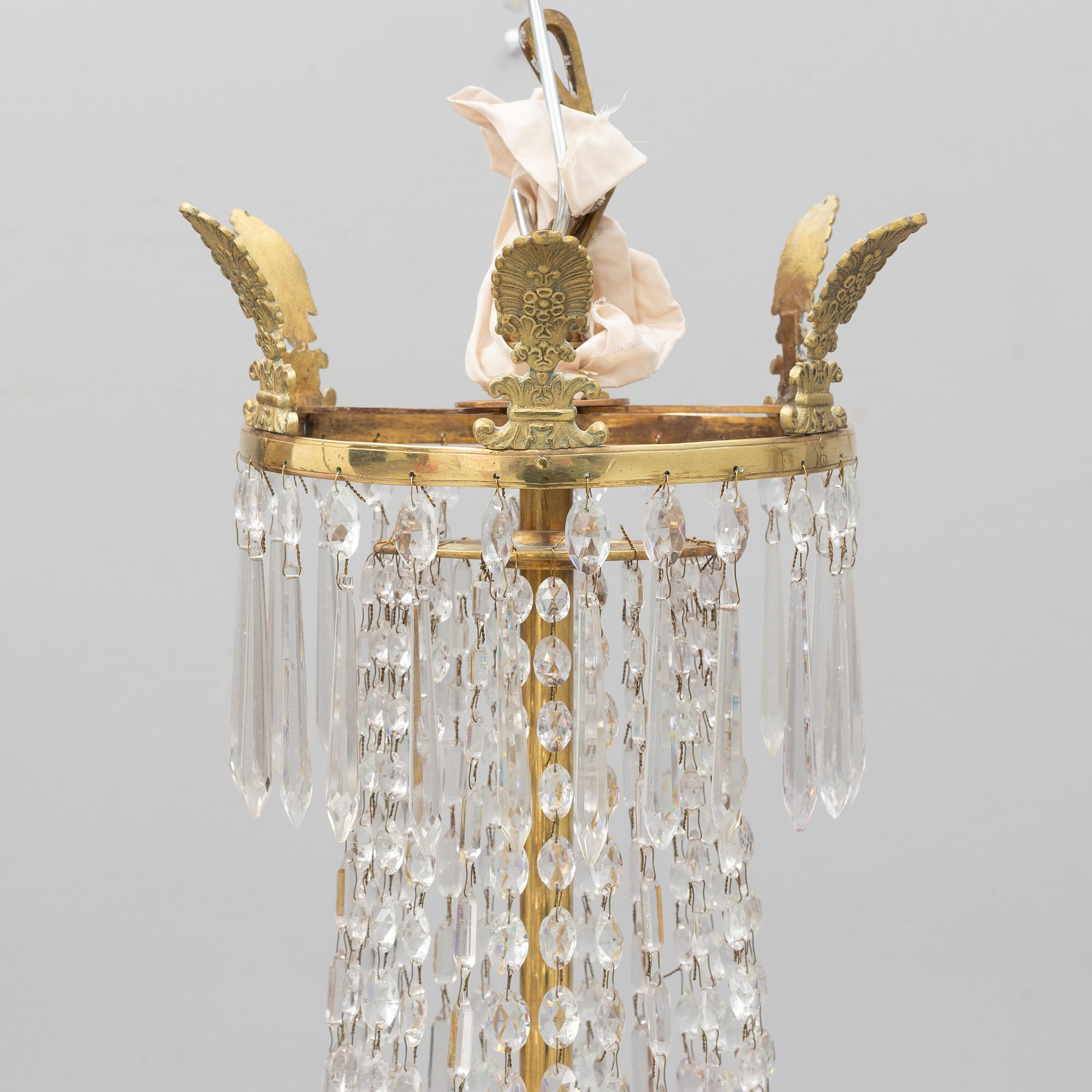 A late Gustavian style chandelier, 19th Century.