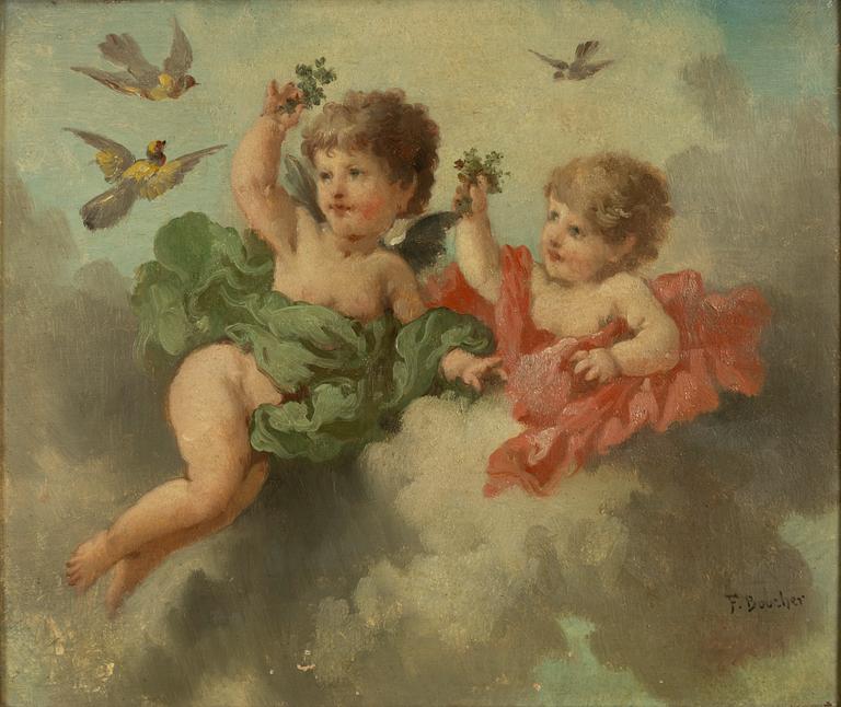 Francois Boucher, in the manner of.  Putti, a pair.