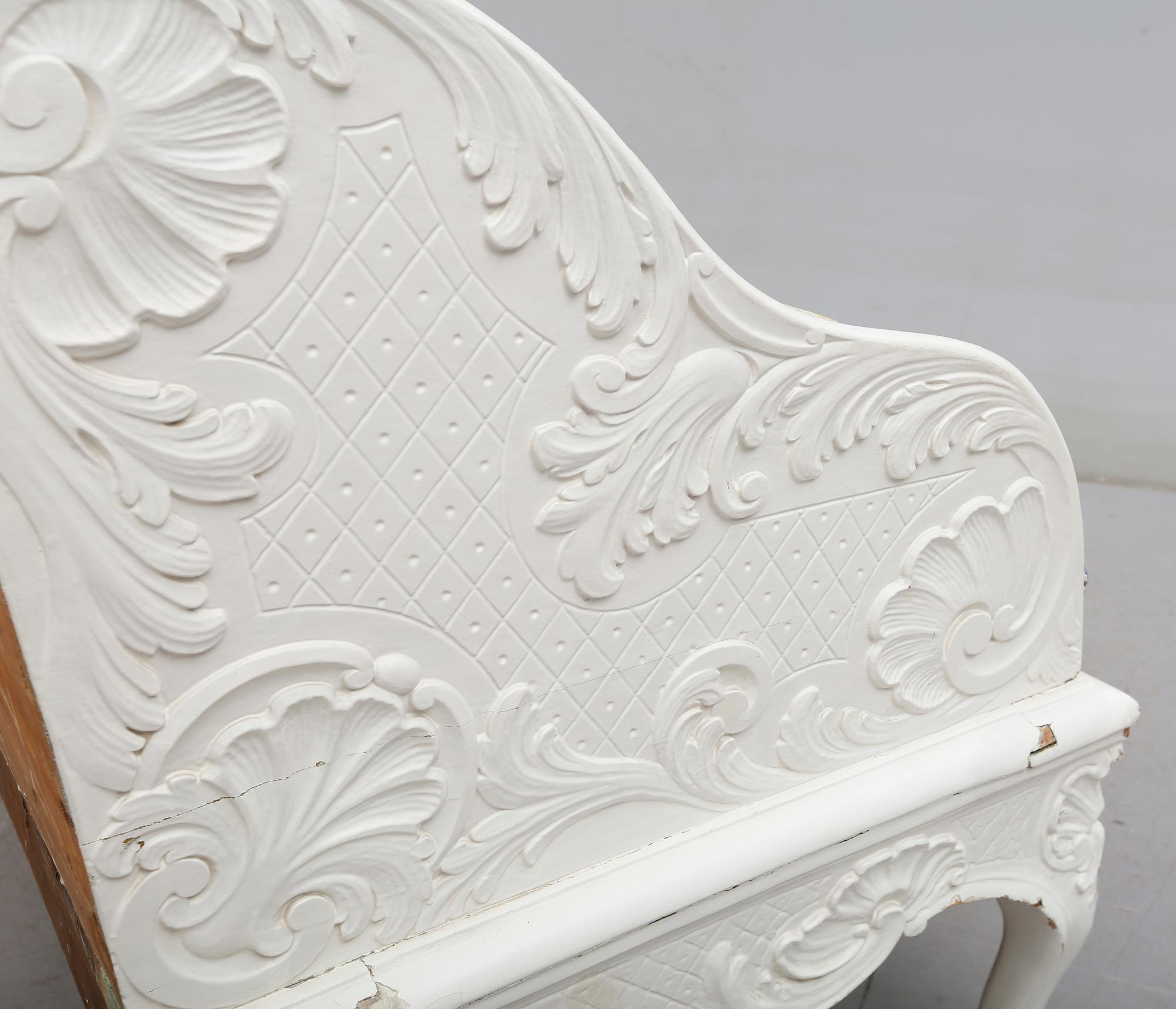 TRÅGSOFFA, delvis rokoko, 1700-tal.