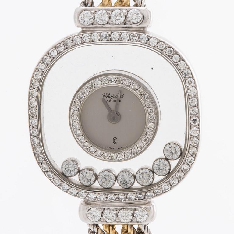 CHOPARD WRISTWATCH, 18K gold and whitegold, brilliant and single-cut diamonds 1,18 ct in total, 22 mm, quartz movement.
