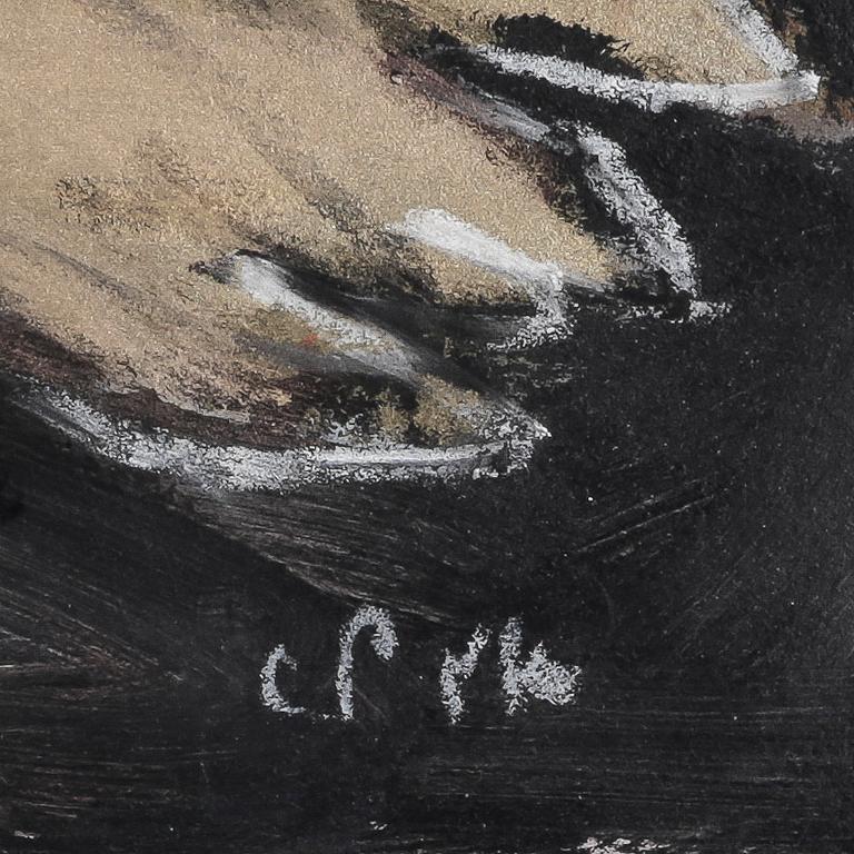 CAMILLA PYK, blandteknik på papper, signerad.