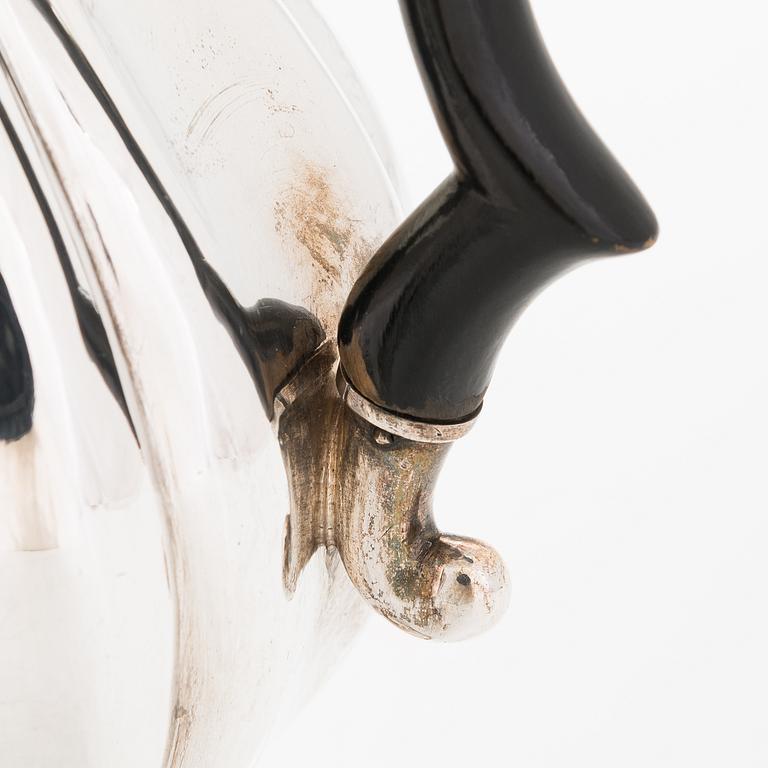 A Swedish 19th-century silver coffee pot, maker's marks of Gustaf Folcker, Stockholm 1844.