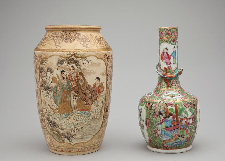 PARTI ORIENTALISKT, 7 delar, porslin, bland annat Kanton, Kina/Japan, 1800-/1900-tal.