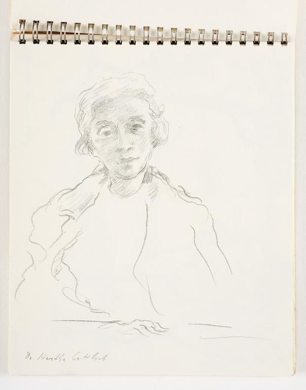 Lotte Laserstein, 4 skissböcker med blyertsteckningar.