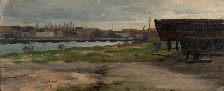 Victor Westerholm, öljy levylle, signeerattu ja päivätty 1879.