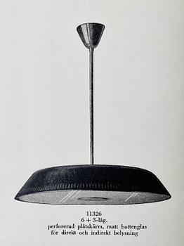 Harald Notini, a ceiling lamp, model '11326', Arvid Böhlmarks Lampfabrik, Sweden, 1940s.