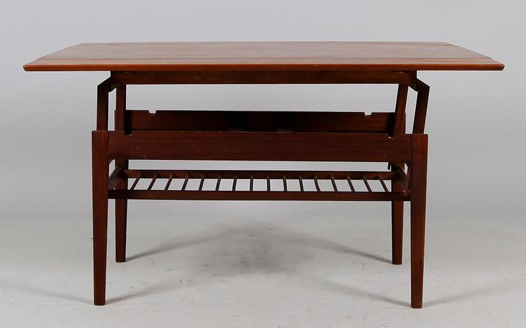 SOFFBORD/MATBORD, höj- och sänkbart, Danmark, 1960-tal.